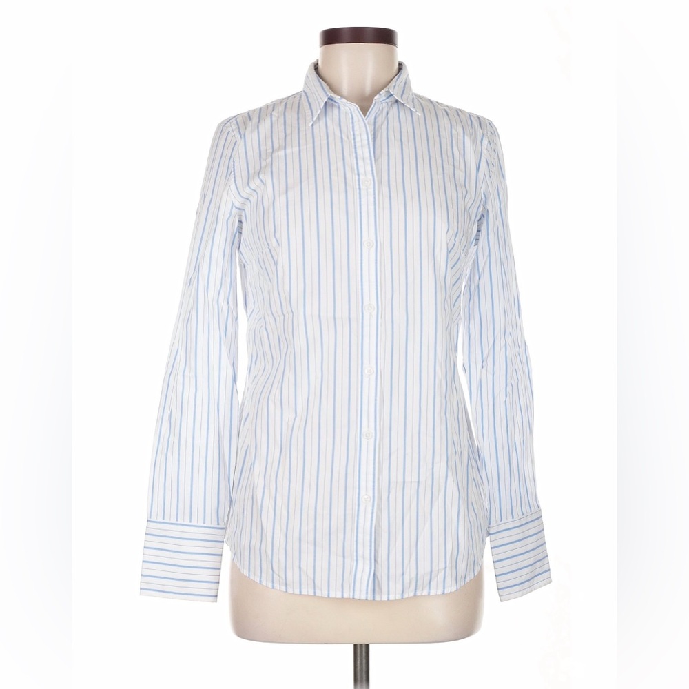 Banana Republic Blue and White Striped Shirt